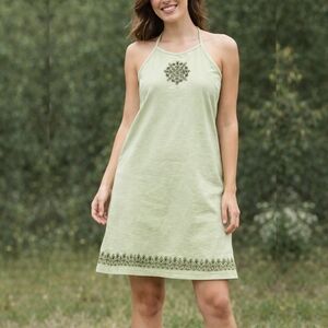 Vtg Y2K American Eagle Halter Dress sz S